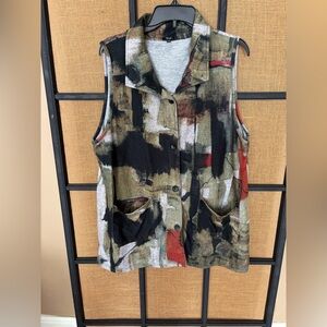 Shana XL button up vest multicolored